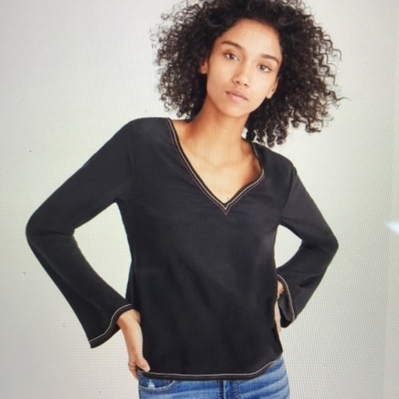 Madewell Tops - Madewell silk stitched tie back